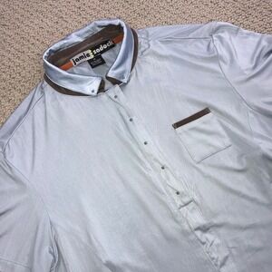 Jamie Sadock Womens Golf Polo Shirt Light Blue Brown Studded Snap Medium M